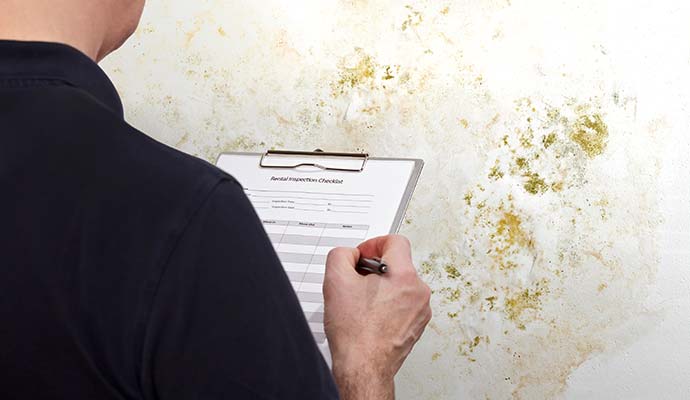 Certified expert identifing mold