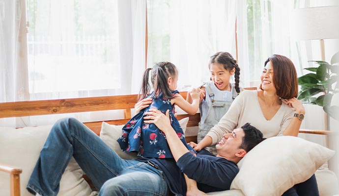 Family enjoying better air quality