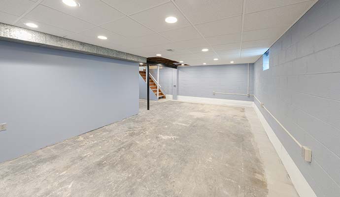 Finished basement interior
